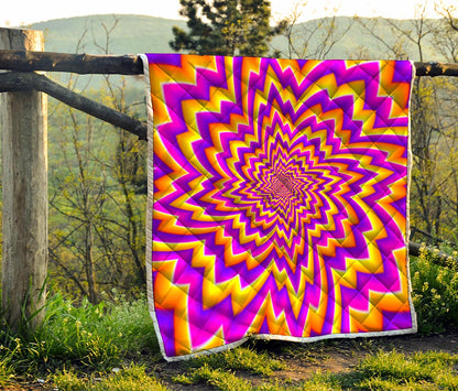 Yellow Expansion Moving Optical Illusion Quilt
