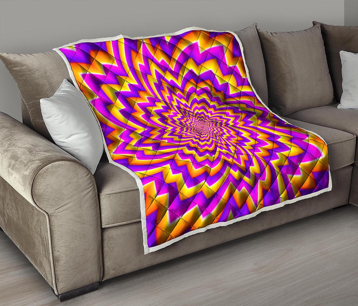 Yellow Expansion Moving Optical Illusion Quilt
