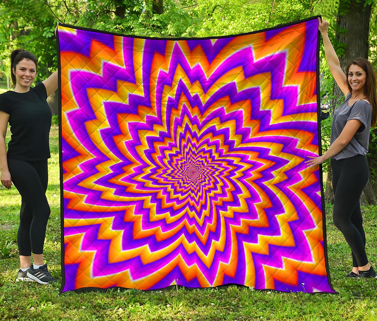 Yellow Expansion Moving Optical Illusion Quilt