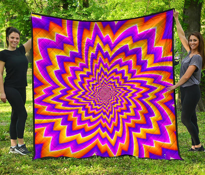Yellow Expansion Moving Optical Illusion Quilt