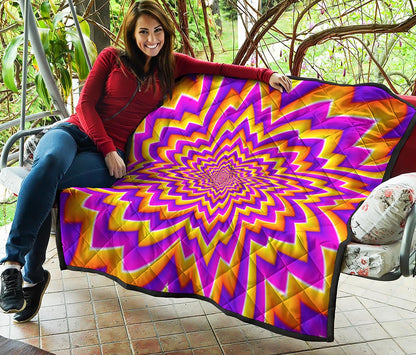 Yellow Expansion Moving Optical Illusion Quilt