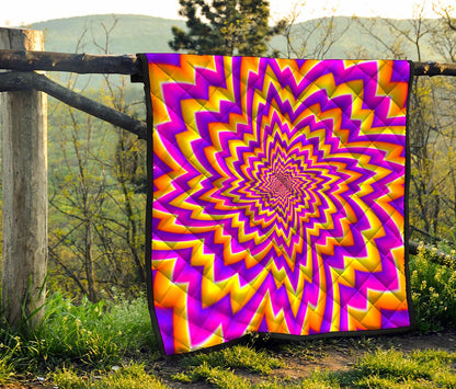 Yellow Expansion Moving Optical Illusion Quilt