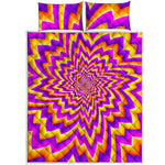 Yellow Expansion Moving Optical Illusion Quilt Bed Set