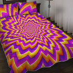 Yellow Expansion Moving Optical Illusion Quilt Bed Set