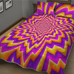 Yellow Expansion Moving Optical Illusion Quilt Bed Set