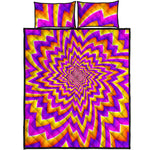 Yellow Expansion Moving Optical Illusion Quilt Bed Set