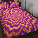 Yellow Expansion Moving Optical Illusion Quilt Bed Set