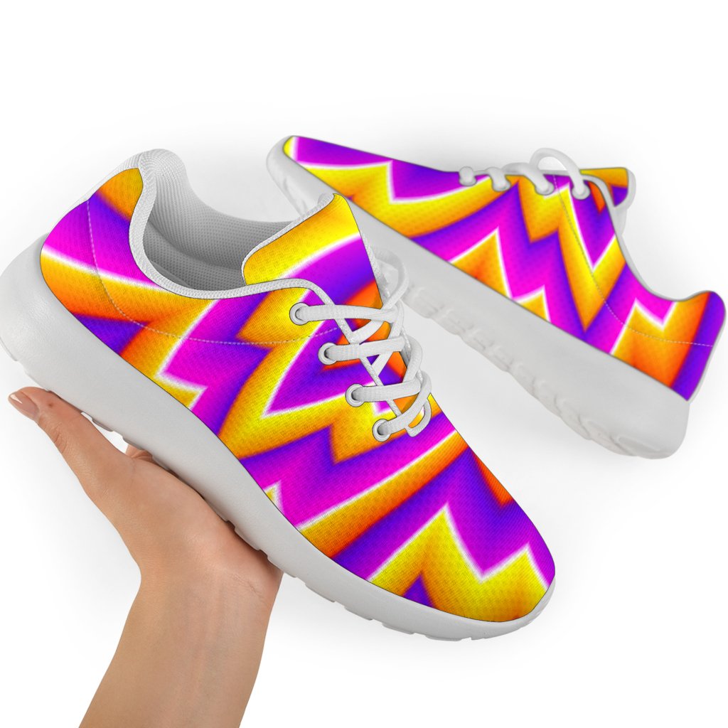 Yellow Expansion Moving Optical Illusion Sport Shoes GearFrost