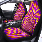 Yellow Expansion Moving Optical Illusion Universal Fit Car Seat Covers