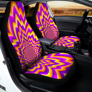Yellow Expansion Moving Optical Illusion Universal Fit Car Seat Covers