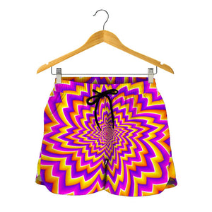 Yellow Expansion Moving Optical Illusion Women's Shorts