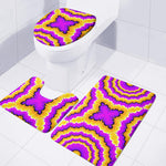 Yellow Explosion Moving Optical Illusion 3 Piece Bath Mat Set