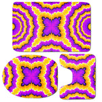 Yellow Explosion Moving Optical Illusion 3 Piece Bath Mat Set