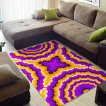 Yellow Explosion Moving Optical Illusion Area Rug GearFrost