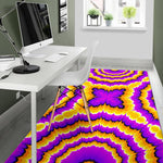 Yellow Explosion Moving Optical Illusion Area Rug GearFrost