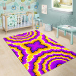 Yellow Explosion Moving Optical Illusion Area Rug GearFrost