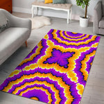Yellow Explosion Moving Optical Illusion Area Rug GearFrost