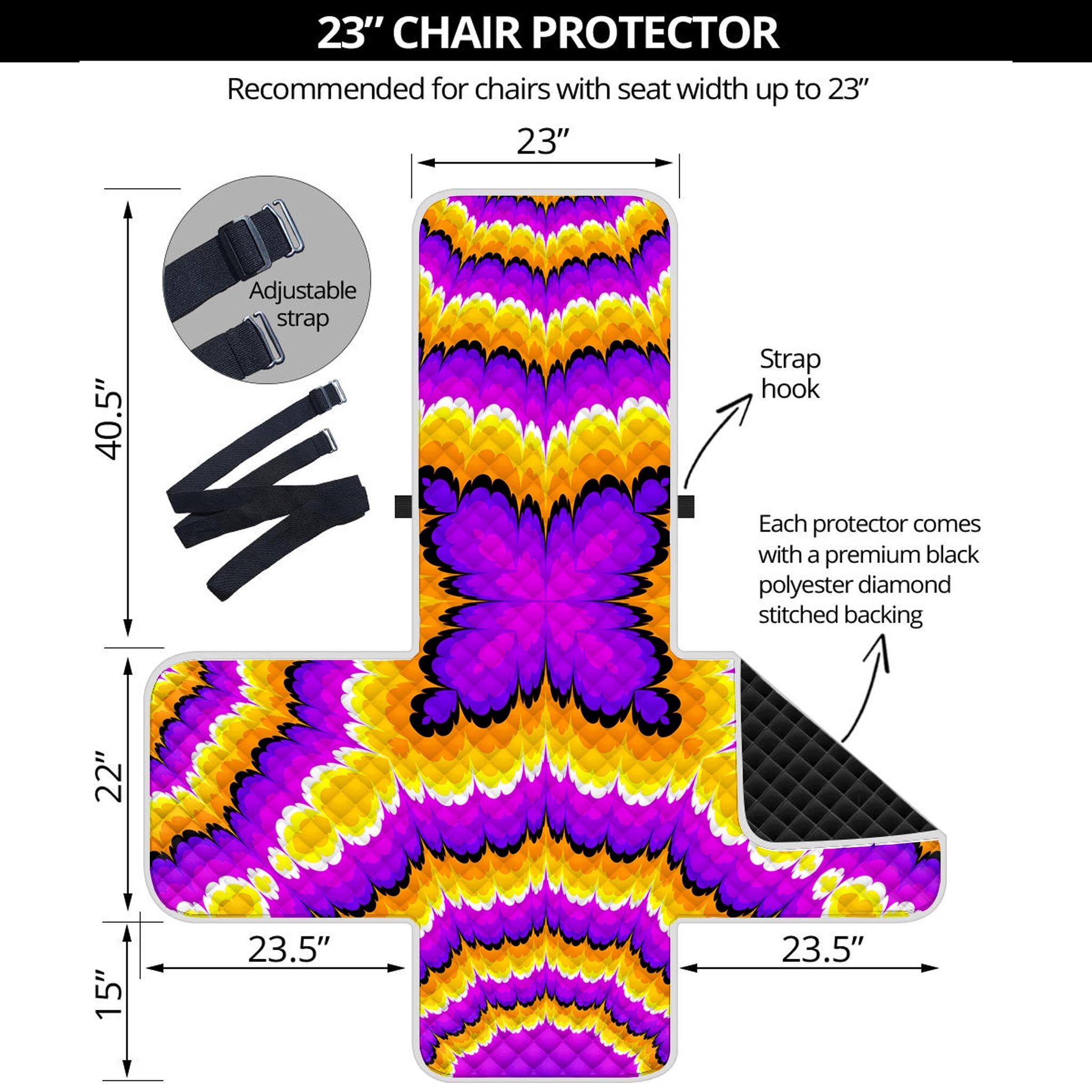 Yellow Explosion Moving Optical Illusion Armchair Protector