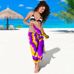 Yellow Explosion Moving Optical Illusion Beach Sarong Wrap