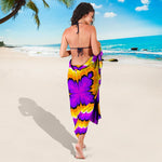 Yellow Explosion Moving Optical Illusion Beach Sarong Wrap