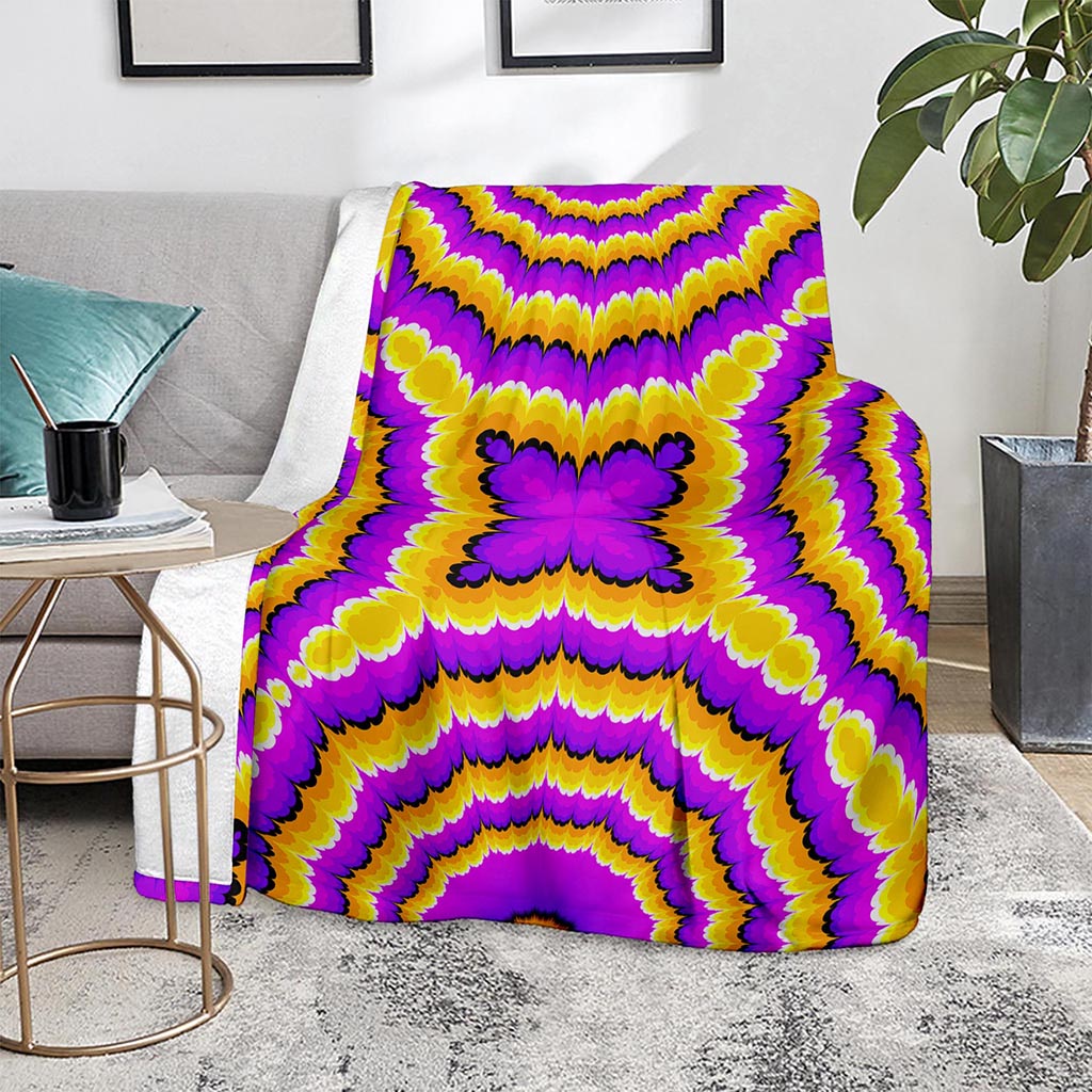 Yellow Explosion Moving Optical Illusion Blanket