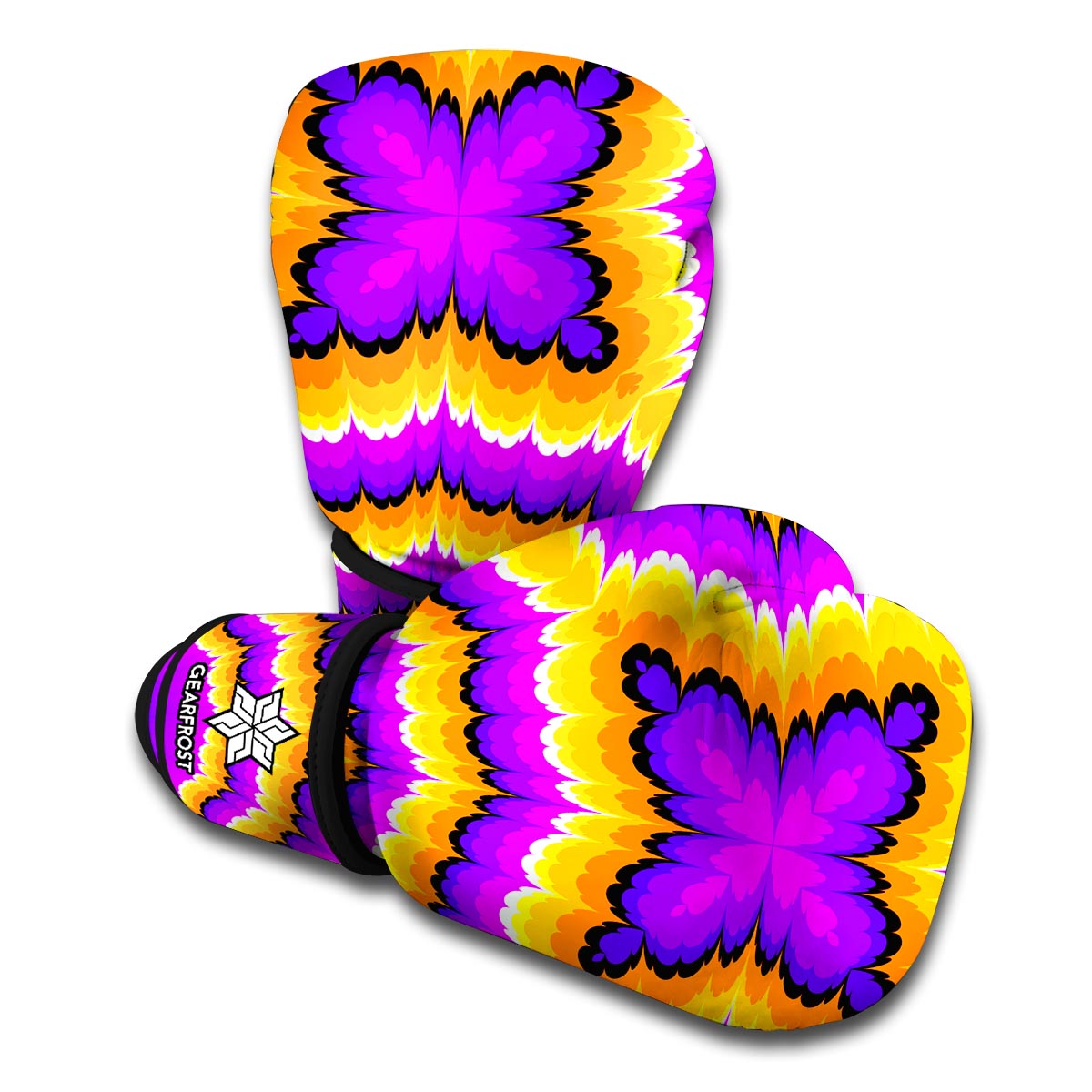 Yellow Explosion Moving Optical Illusion Boxing Gloves