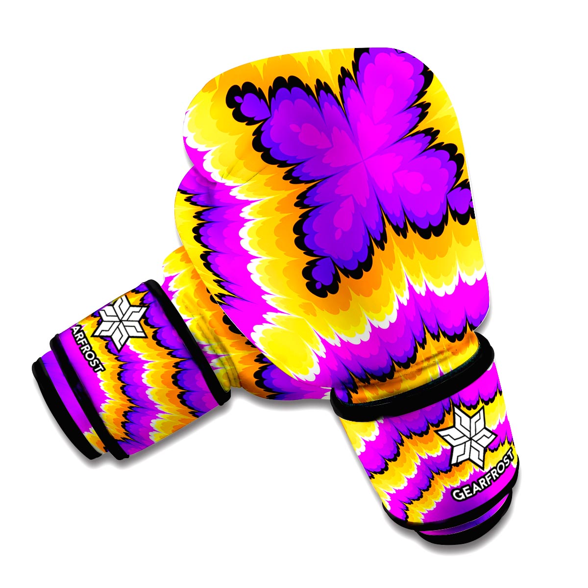 Yellow Explosion Moving Optical Illusion Boxing Gloves