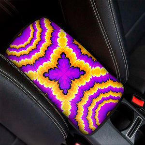 Yellow Explosion Moving Optical Illusion Car Center Console Cover