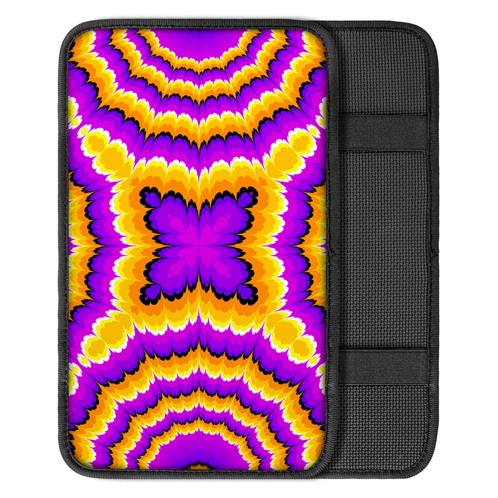 Yellow Explosion Moving Optical Illusion Car Center Console Cover