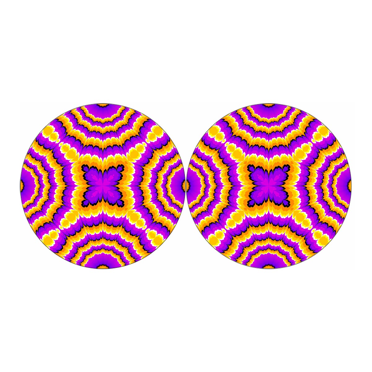 Yellow Explosion Moving Optical Illusion Car Coasters