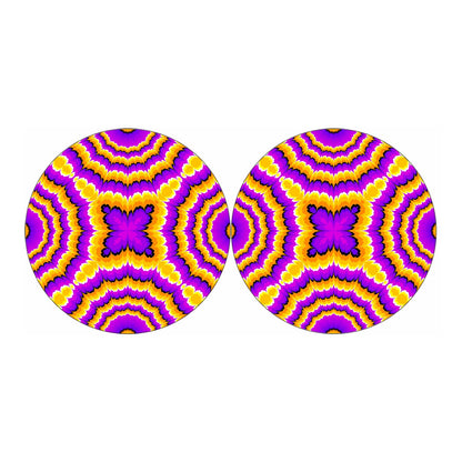 Yellow Explosion Moving Optical Illusion Car Coasters