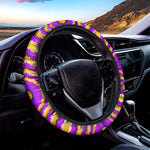 Yellow Explosion Moving Optical Illusion Car Steering Wheel Cover