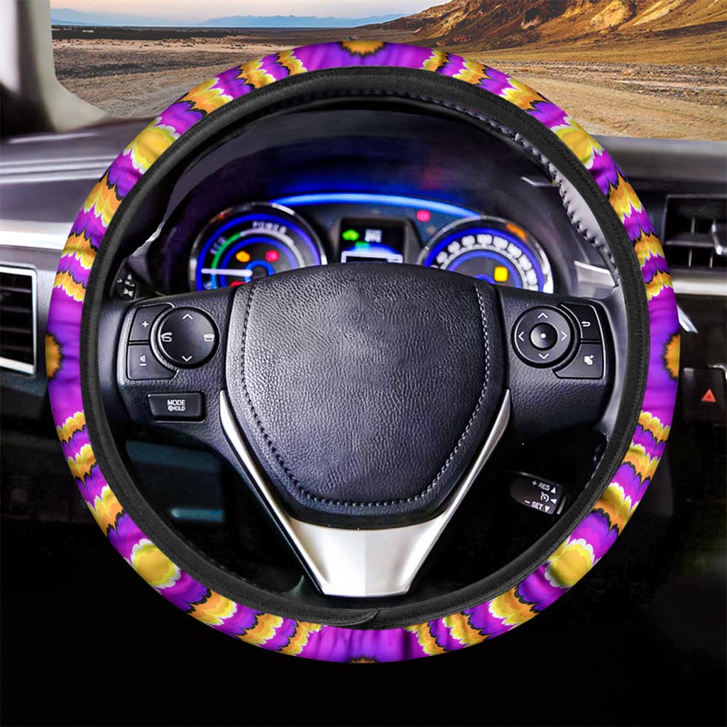 Yellow Explosion Moving Optical Illusion Car Steering Wheel Cover