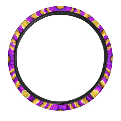 Yellow Explosion Moving Optical Illusion Car Steering Wheel Cover