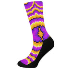 Yellow Explosion Moving Optical Illusion Crew Socks