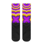 Yellow Explosion Moving Optical Illusion Crew Socks