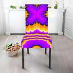 Yellow Explosion Moving Optical Illusion Dining Chair Slipcover