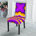 Yellow Explosion Moving Optical Illusion Dining Chair Slipcover