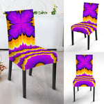 Yellow Explosion Moving Optical Illusion Dining Chair Slipcover