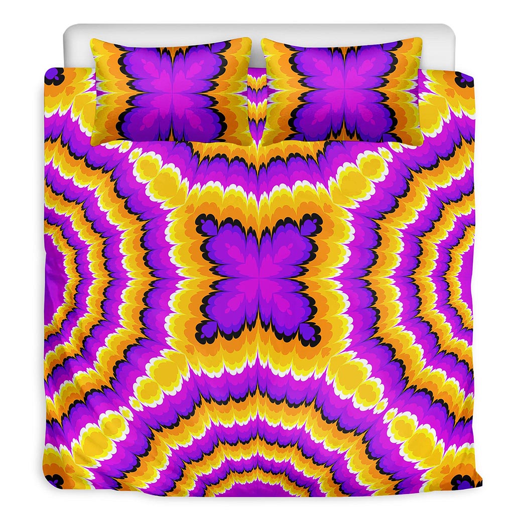 Yellow Explosion Moving Optical Illusion Duvet Cover Bedding Set
