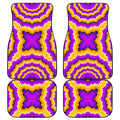 Yellow Explosion Moving Optical Illusion Front and Back Car Floor Mats