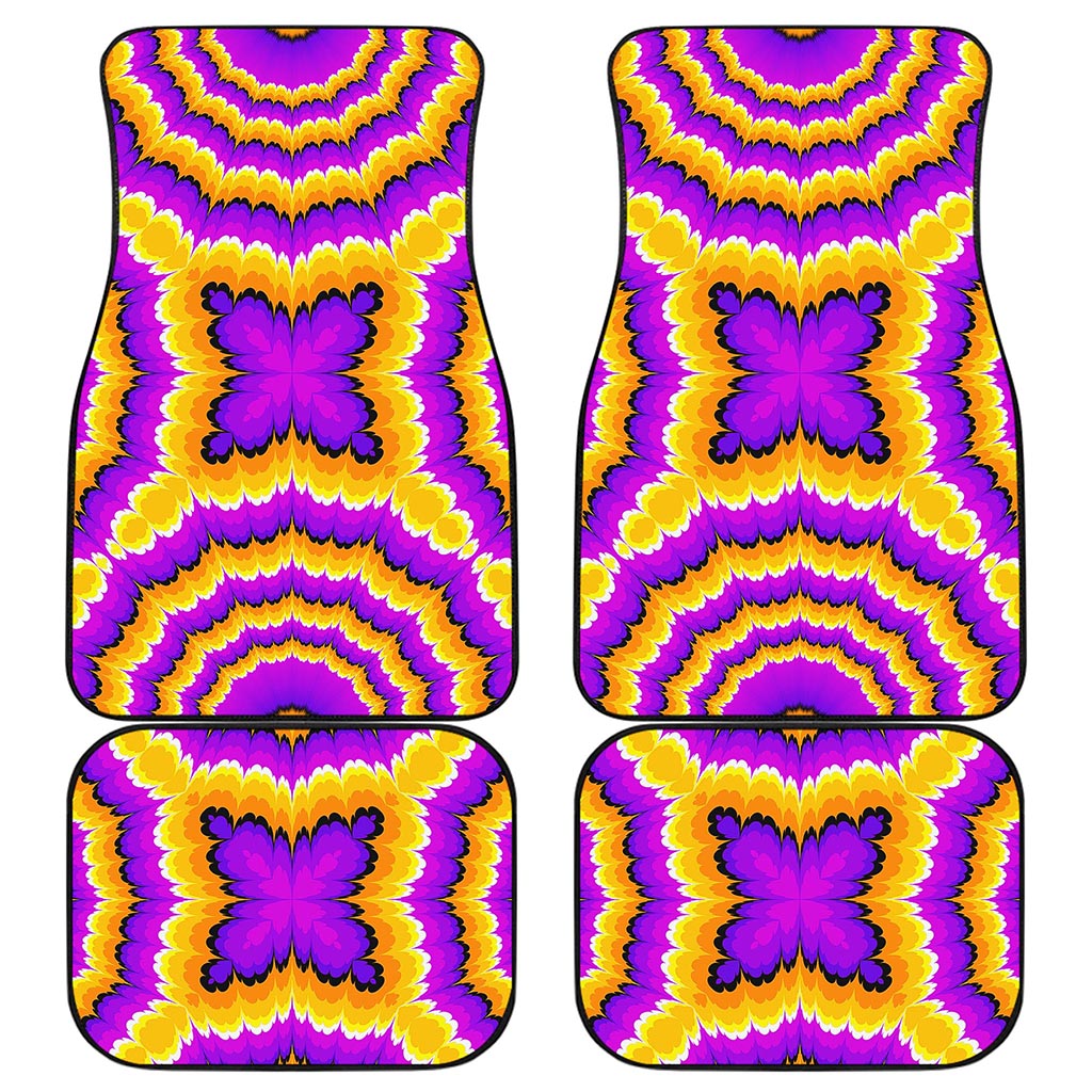 Yellow Explosion Moving Optical Illusion Front and Back Car Floor Mats