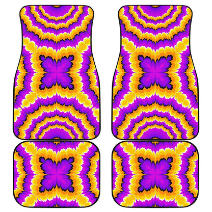 Yellow Explosion Moving Optical Illusion Front and Back Car Floor Mats
