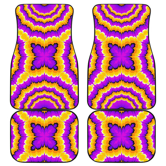 Yellow Explosion Moving Optical Illusion Front and Back Car Floor Mats