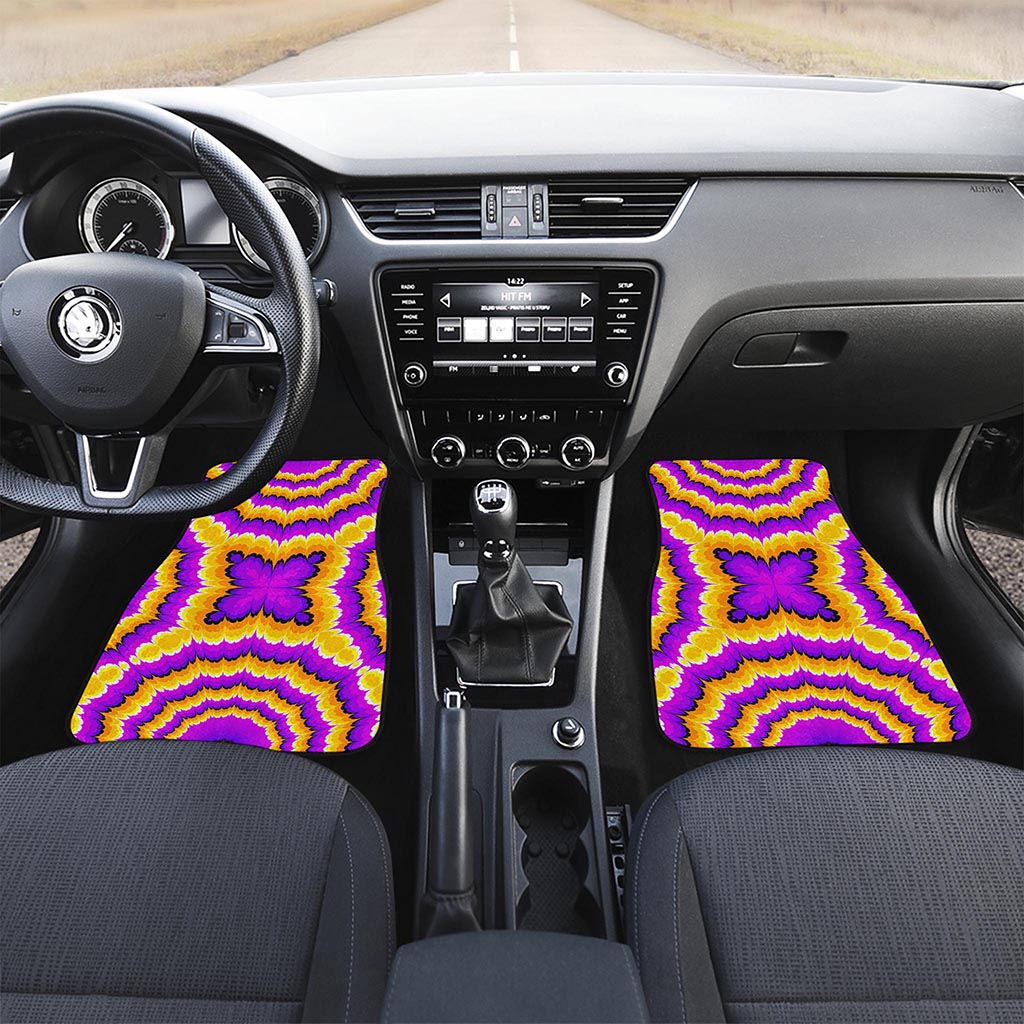 Yellow Explosion Moving Optical Illusion Front and Back Car Floor Mats