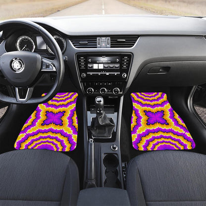 Yellow Explosion Moving Optical Illusion Front and Back Car Floor Mats