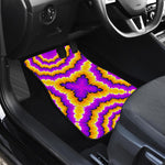 Yellow Explosion Moving Optical Illusion Front and Back Car Floor Mats