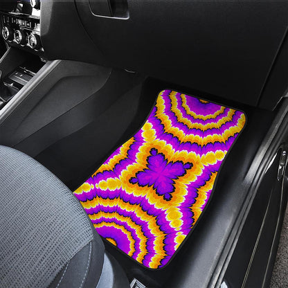 Yellow Explosion Moving Optical Illusion Front and Back Car Floor Mats