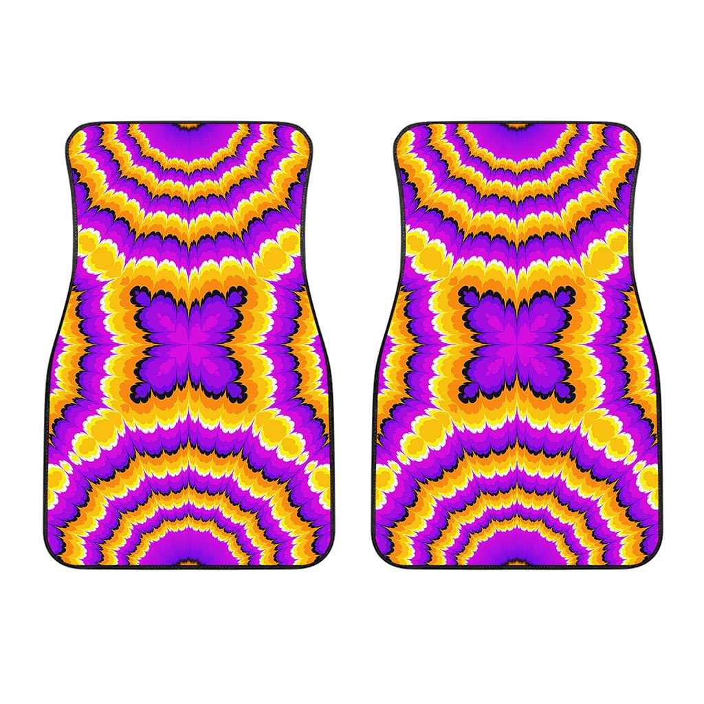 Yellow Explosion Moving Optical Illusion Front Car Floor Mats