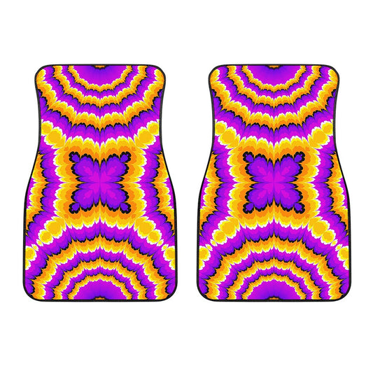 Yellow Explosion Moving Optical Illusion Front Car Floor Mats